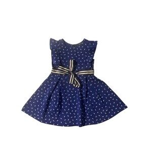 Polo Ralph Lauren Dress Girls 2T Print Ruffle Bow Party Toddler Special Occasion